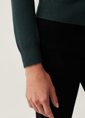 Solid Colour Cardigan With Round Neck