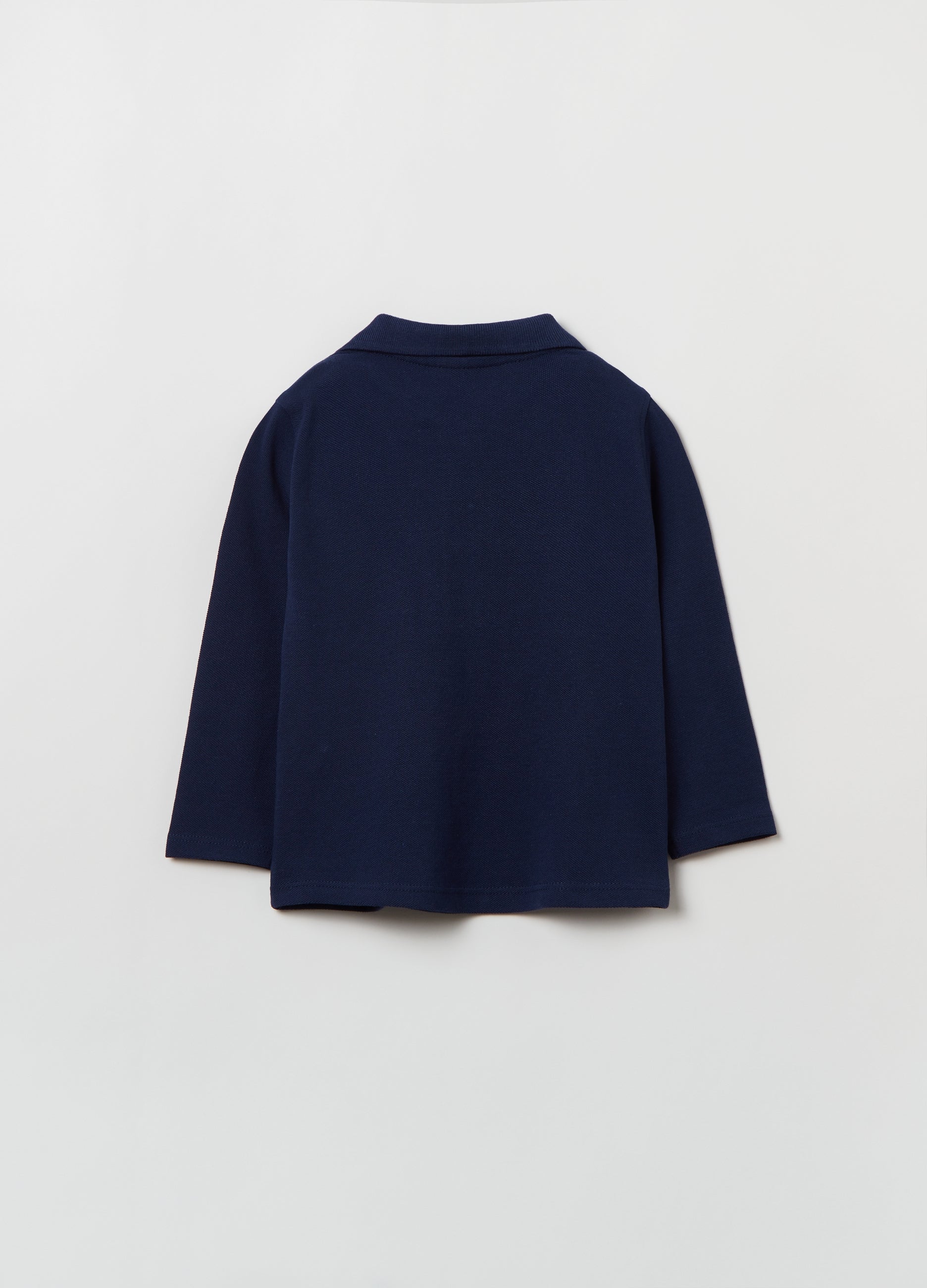 Ovs Cotton Polo Shirt With Long Sleeves