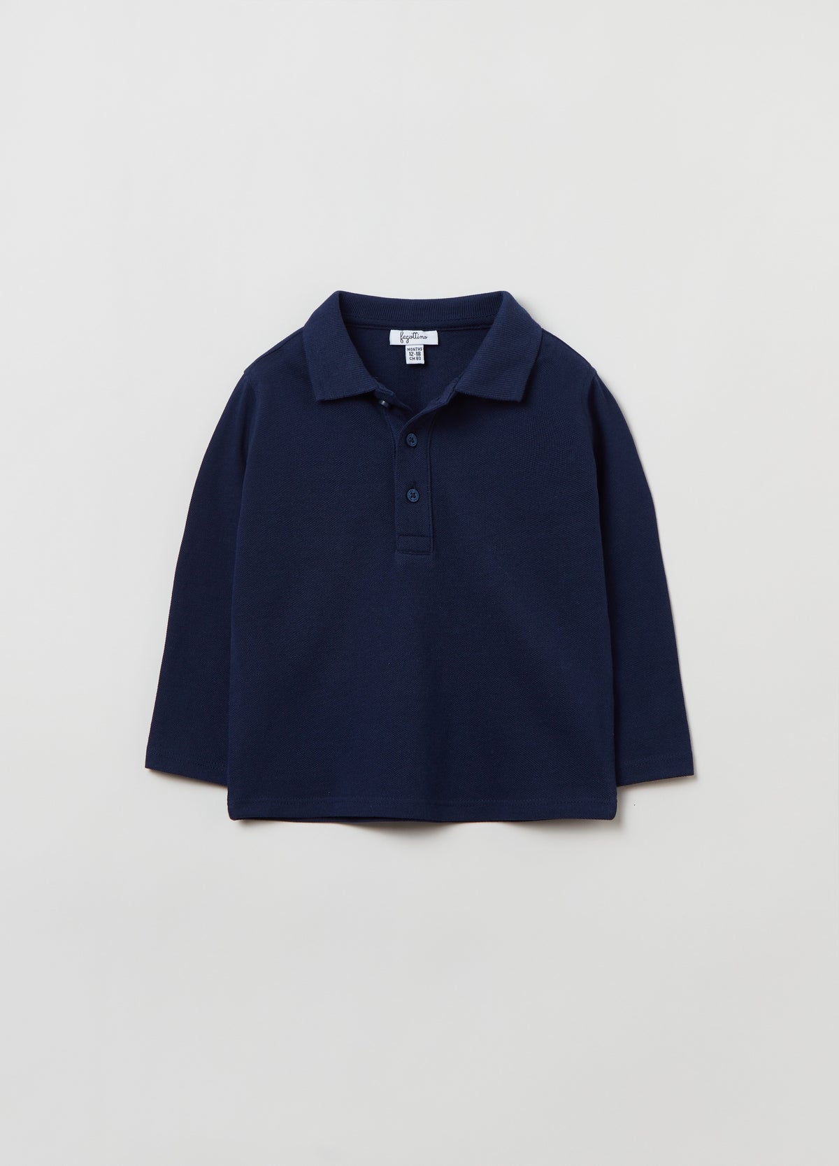 Ovs Cotton Polo Shirt With Long Sleeves