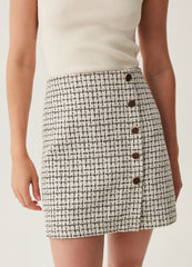 Tweed Miniskirt With Buttons