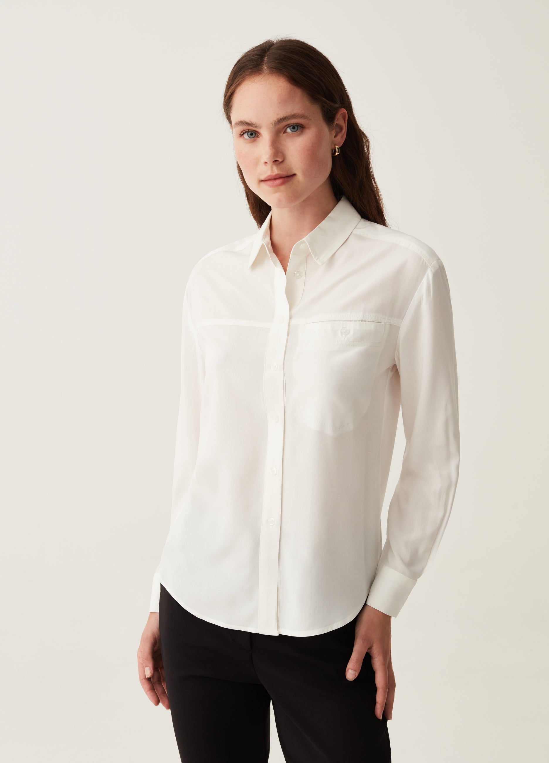 Ovs Shirt In Viscose With Pocket