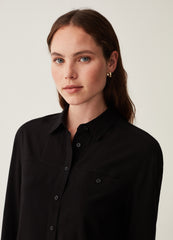 Shirt In Viscose With Pocket