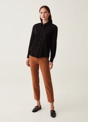 Shirt In Viscose With Pocket