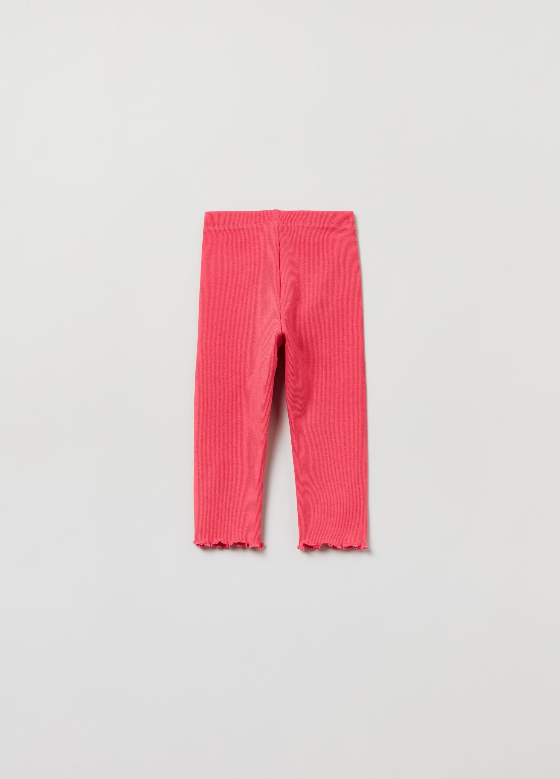 Ovs Ribbing Leggings With Wavy Hem