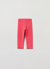 Ovs Ribbing Leggings With Wavy Hem