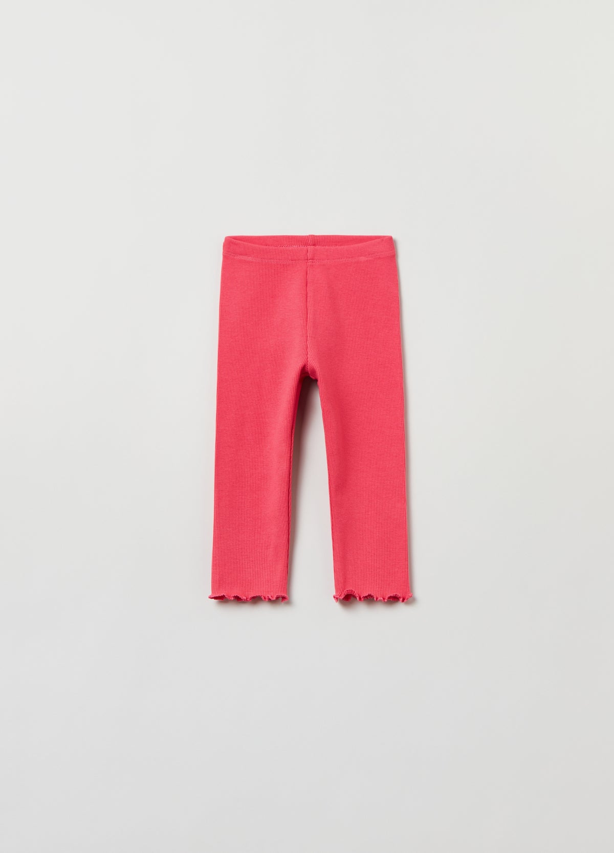 Ovs Ribbing Leggings With Wavy Hem