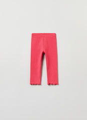 Ovs Ribbing Leggings With Wavy Hem