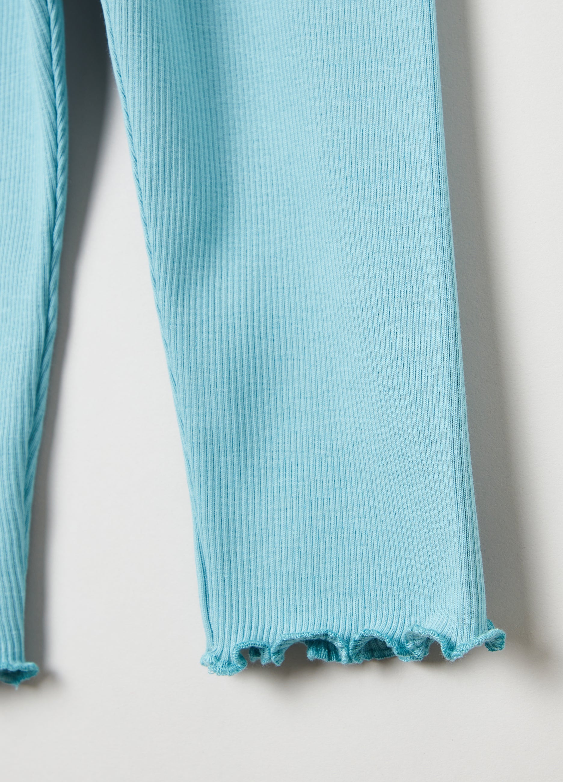 Ovs Ribbing Leggings With Wavy Hem