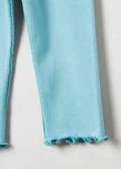 Ovs Ribbing Leggings With Wavy Hem