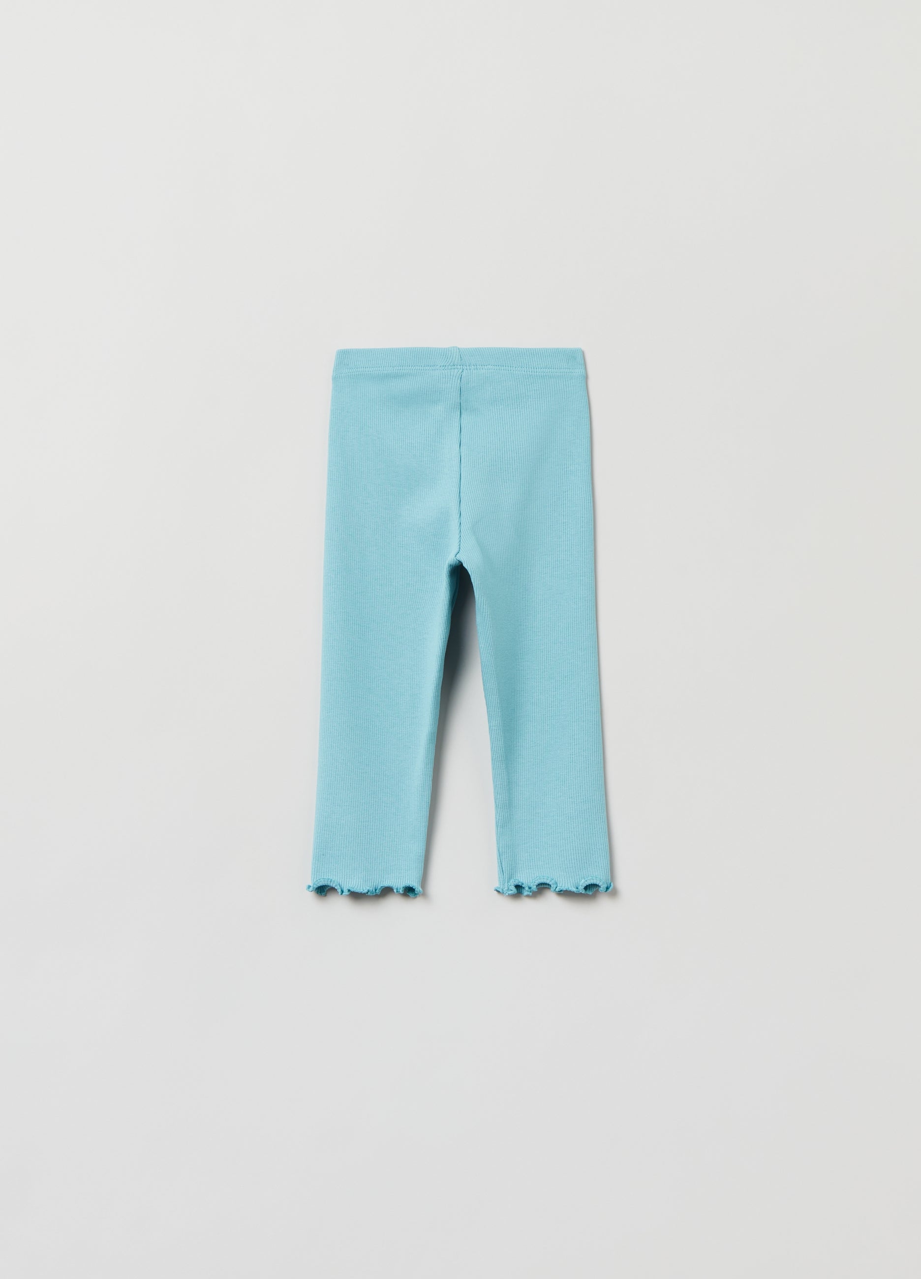 Ovs Ribbing Leggings With Wavy Hem