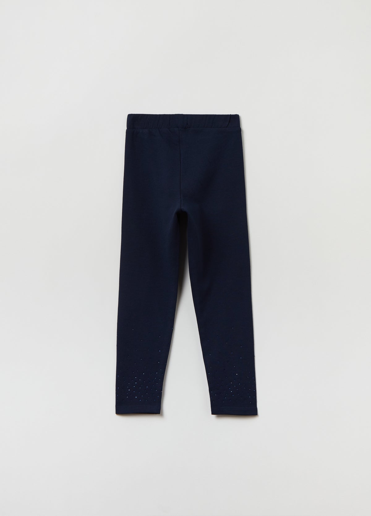 Ovs Stretch Cotton Leggings With Diamantã© Motif