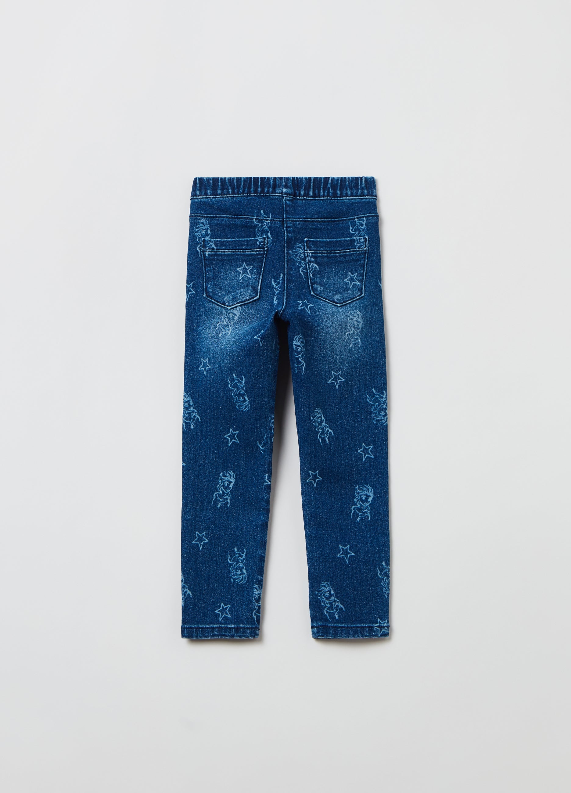 Ovs Jeggings With Elsa And Stars Print
