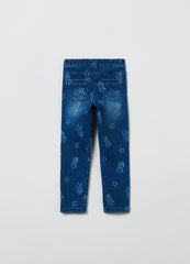 Ovs Jeggings With Elsa And Stars Print