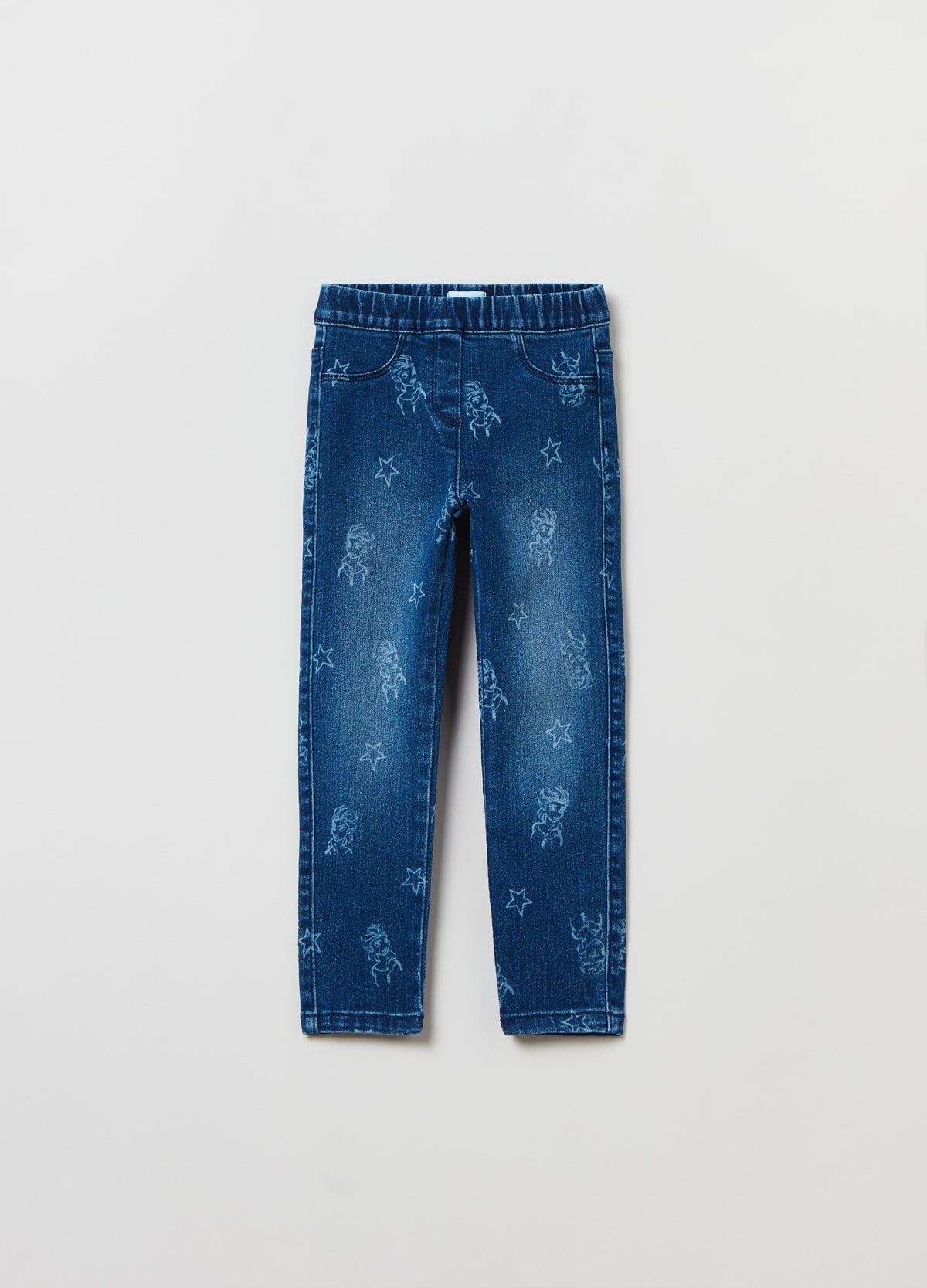 Ovs Jeggings With Elsa And Stars Print