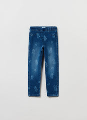 Ovs Jeggings With Elsa And Stars Print