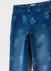 Ovs Jeggings With Elsa And Stars Print