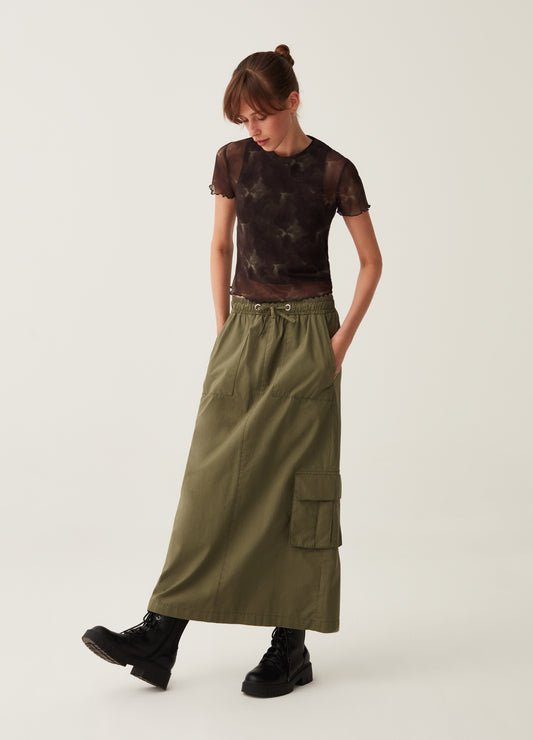 Mesh T-Shirt With Wavy Trims