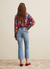 Flare-Fit Cropped Jeans