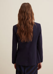 Solid Colour Double-Breasted Blazer