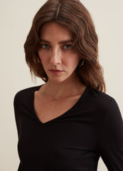 Long-Sleeved T-Shirt With V Neck