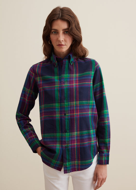 Check Shirt With Button-Down Collar
