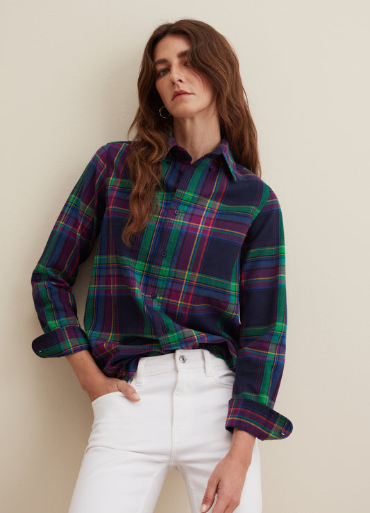 Check Shirt With Button-Down Collar