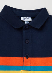 Ovs Long-Sleeved Polo Shirt With Stripe Print