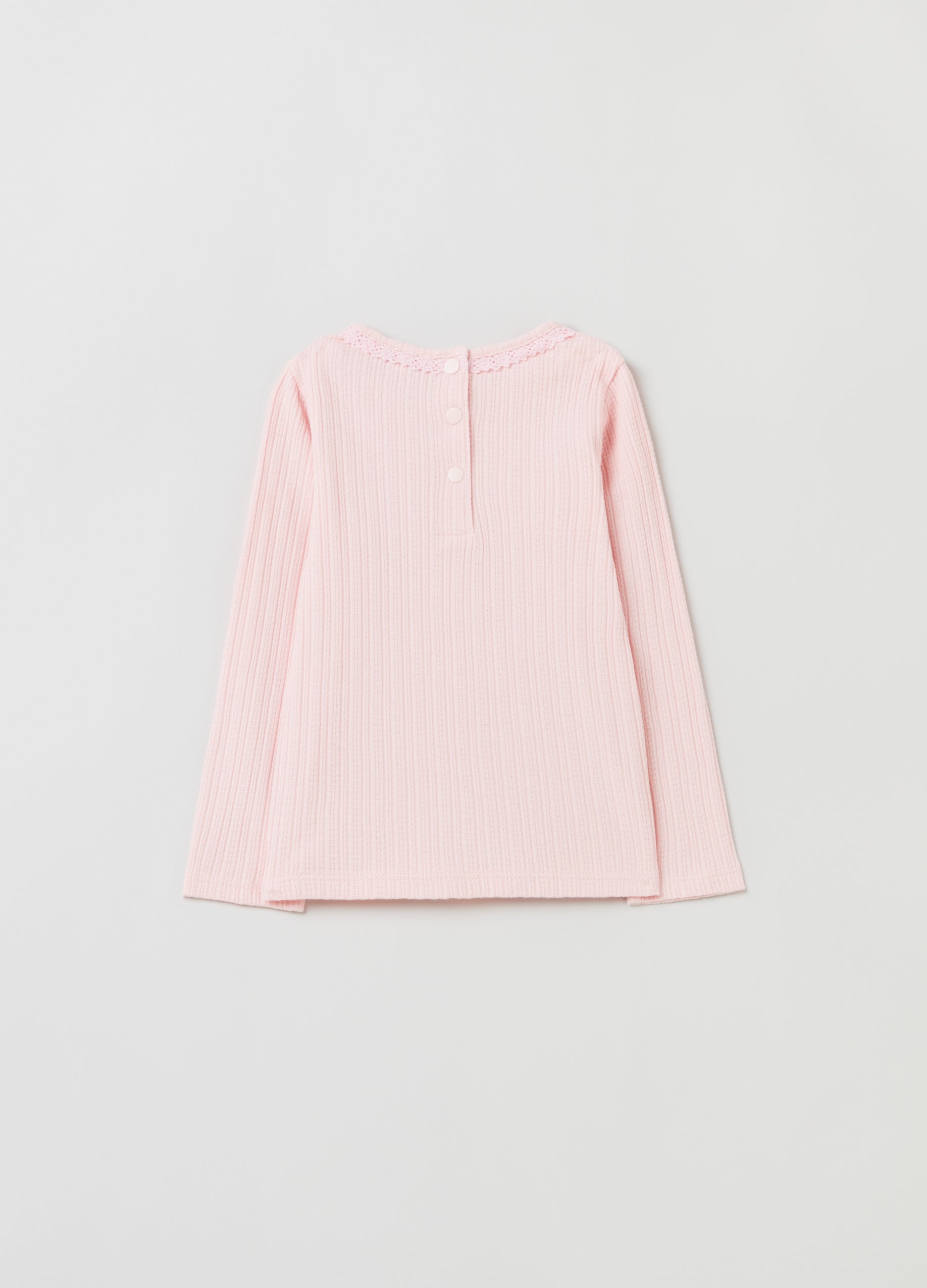 Ovs Pointelle T-Shirt With Long Sleeves
