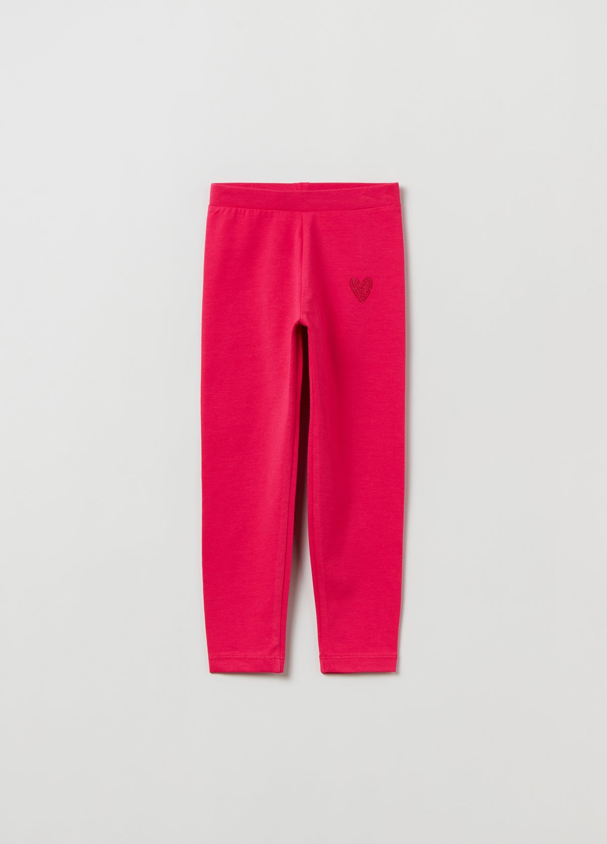 Ovs Stretch Cotton Leggings With Diamantã© Motif