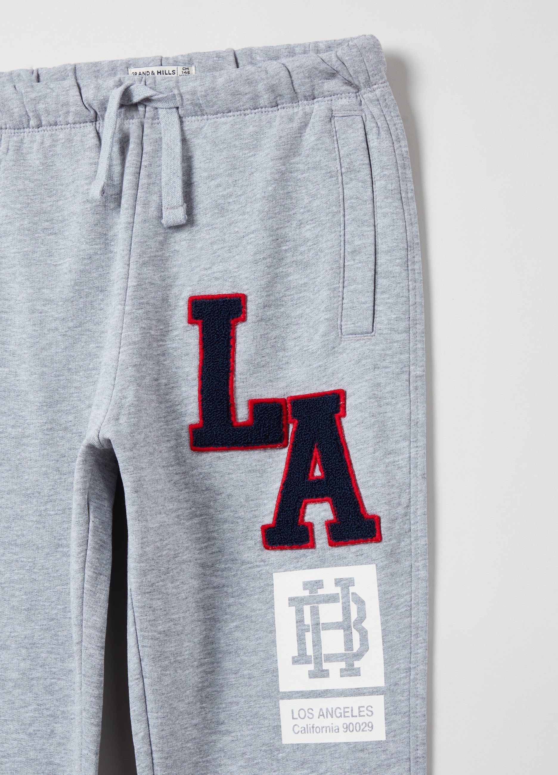 Ovs Plush Joggers With Patch And Printed Lettering
