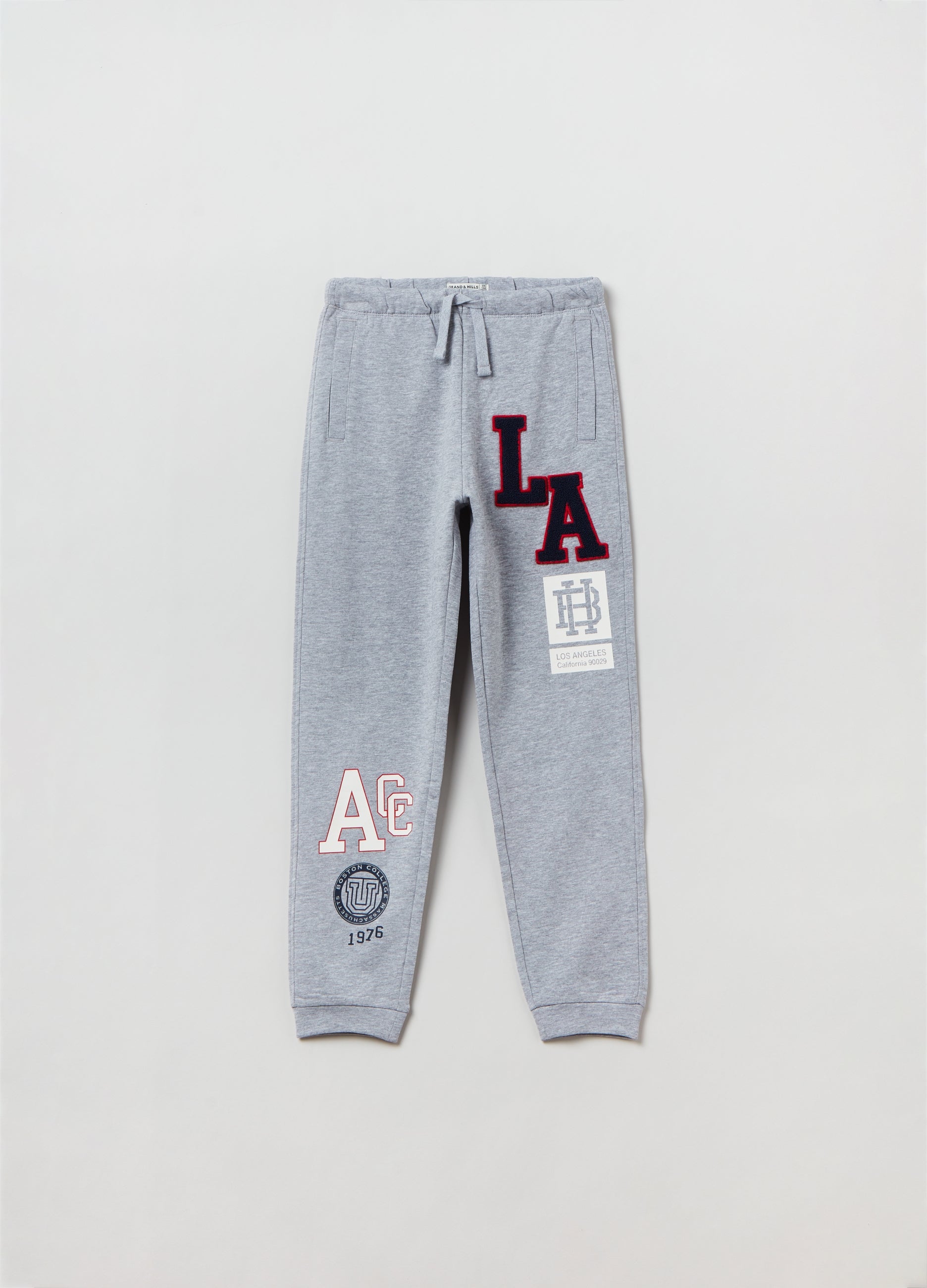 Ovs Plush Joggers With Patch And Printed Lettering