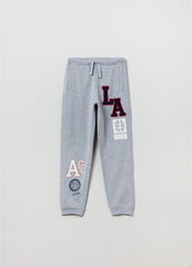 Ovs Plush Joggers With Patch And Printed Lettering