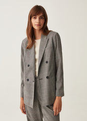 Double-Breasted Stretch Blazer