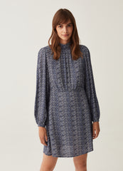 Short Dress With Herringbone Print