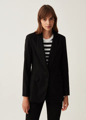 Solid Colour Single-Breasted Blazer