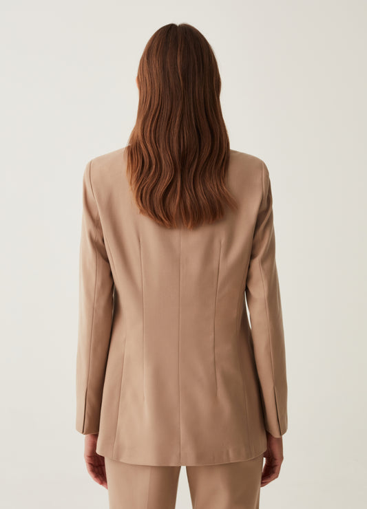 Solid Colour Single-Breasted Blazer