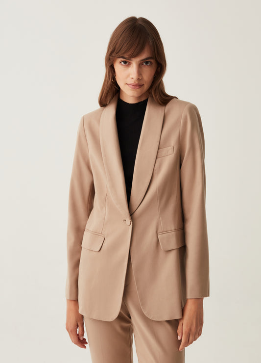 Solid Colour Single-Breasted Blazer