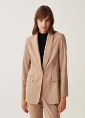 Solid Colour Single-Breasted Blazer