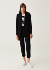 Solid Colour Single-Breasted Blazer