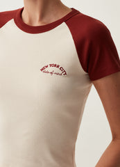 Ribbed T-Shirt With Raglan Sleeves