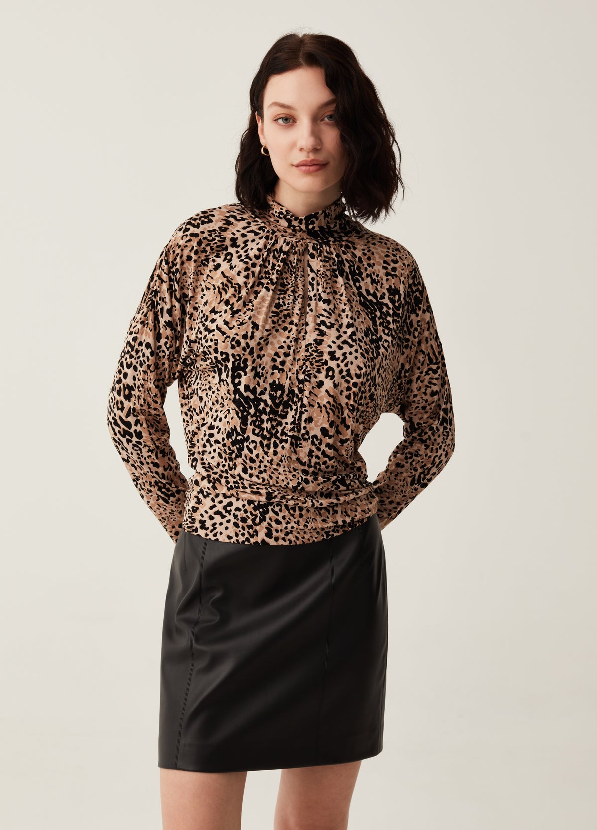 T-Shirt With Long Sleeves And Animal Print