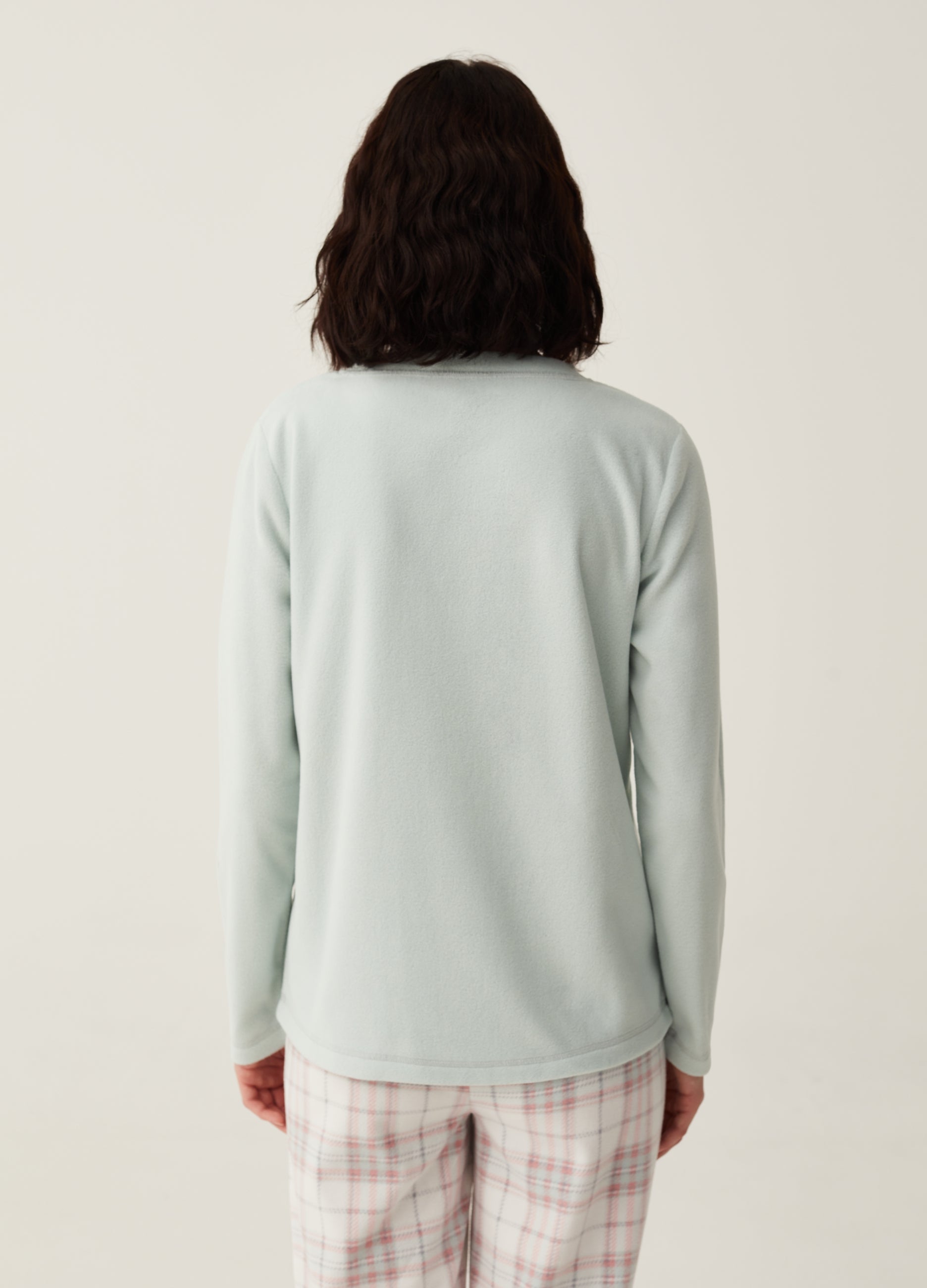Fleece Pyjama Top With Embroidery
