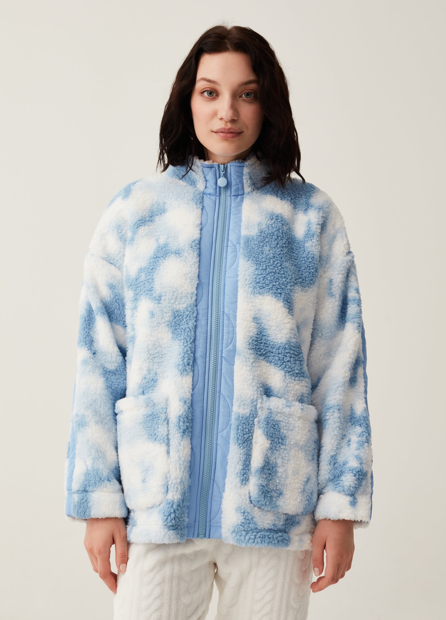 Ovs Full-Zip Short Tie-Dye Dressing Gown