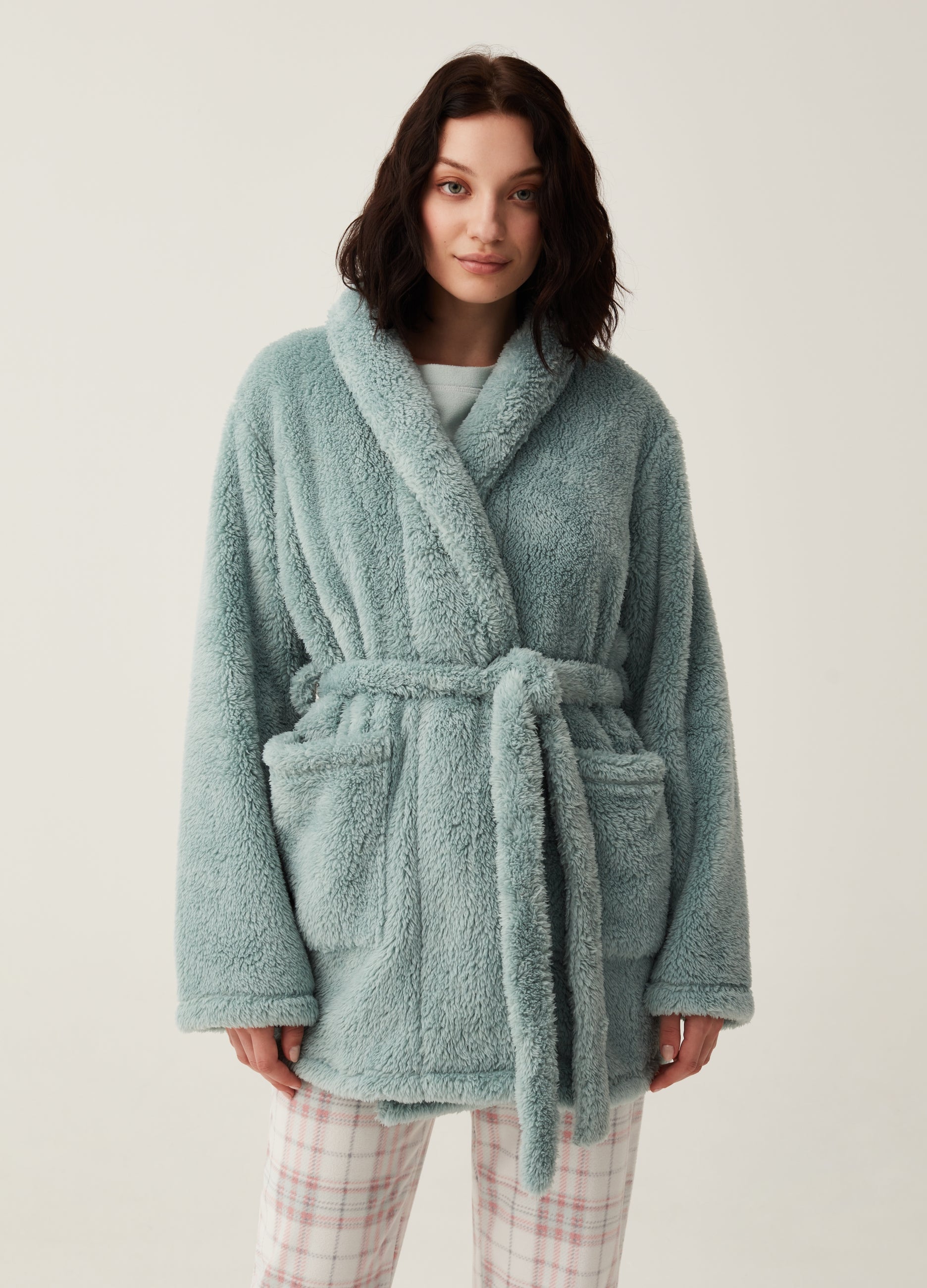 Short Dressing Gown With Belt
