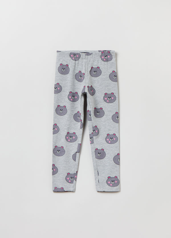 Ovs Printed Stretch Cotton Leggings