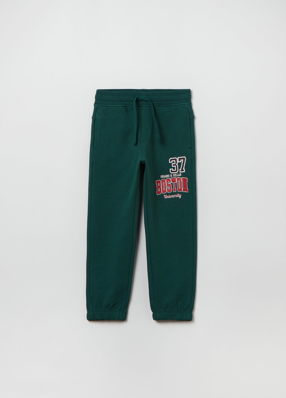 Ovs Fleece Joggers With Drawstring And Print