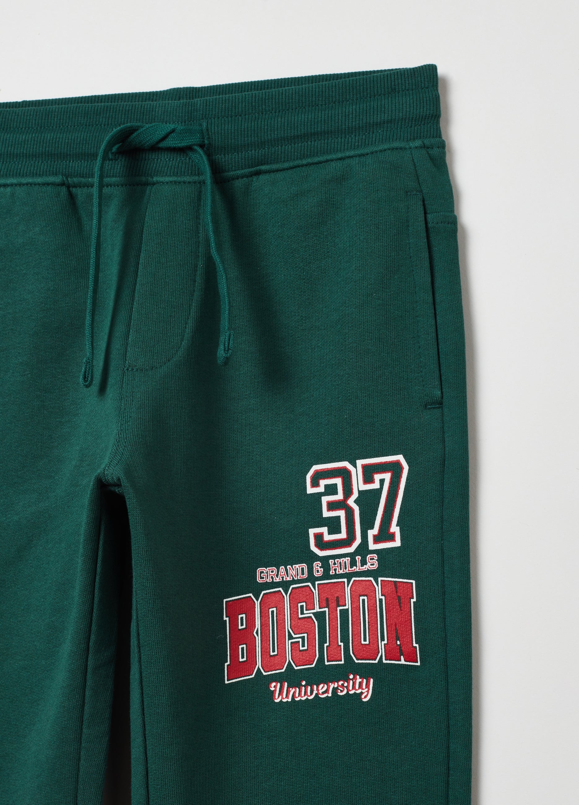 Ovs Fleece Joggers With Drawstring And Print