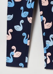 Ovs Leggings With All-Over Swans Print