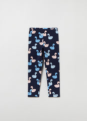 Ovs Leggings With All-Over Swans Print