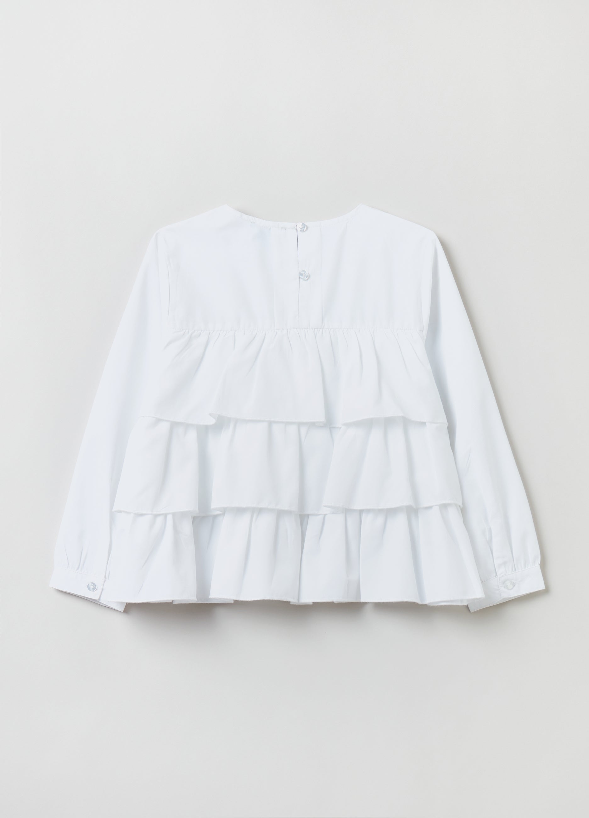 Ovs Tiered Blouse With Round Neck